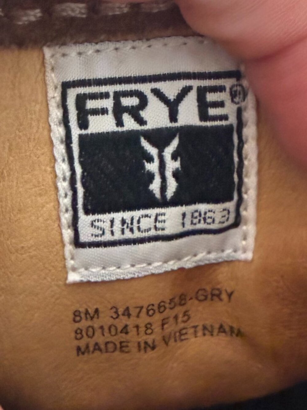 Frye Parker Fringe Ankle Suede Boots Wedge Gray Grey Lace Up Size 8 Distressed - Picture 6 of 8